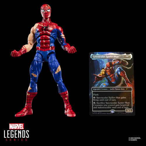 Hasbro Collectibles - Spider-Man - Marvel Legends x Magic: The Gathering - Battle Damaged Spider-Man plus Exclusive Foil Trading Card