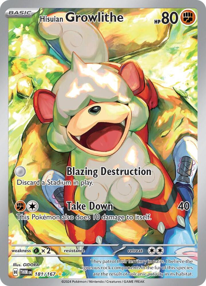 Hisuian Growlithe - 181/167 - SV06: Twilight Masquerade