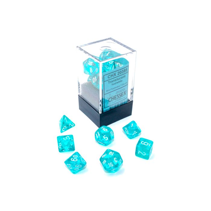 7-set Cube Mini Translucent Teal with White