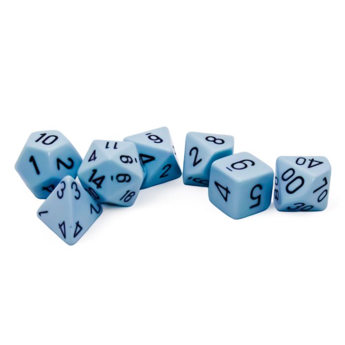 7-set Opaque Polyhedral Pastel Blue/black