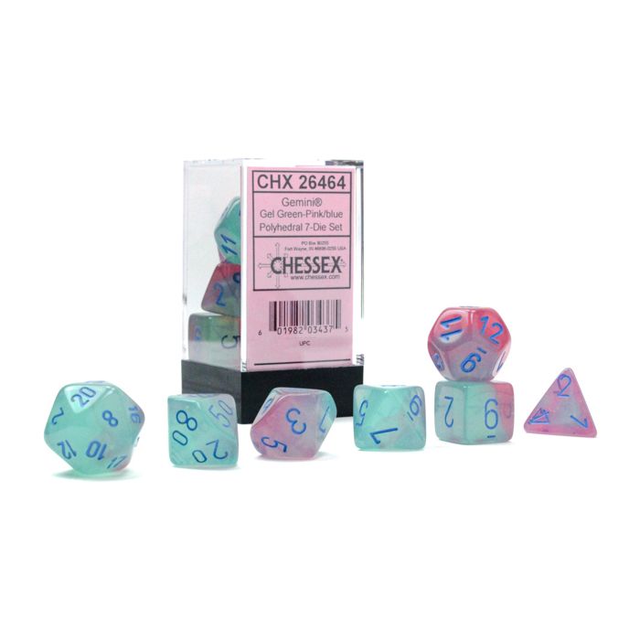 7-Set Cube Gemini Luminary Gel Green-Pink with Blue