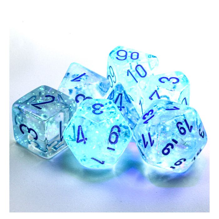 7-Set Cube Borealis Luminary Icicle with Light Blue