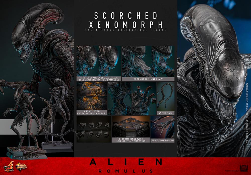 Alien: Romulus MMS784 Scorched Xenomorph 1/6th Scale Collectible Figure