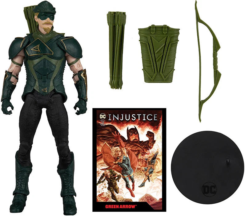 DC Direct Gaming 7IN Figure with Comic - Injustice 2 WV1 - Green Arrow