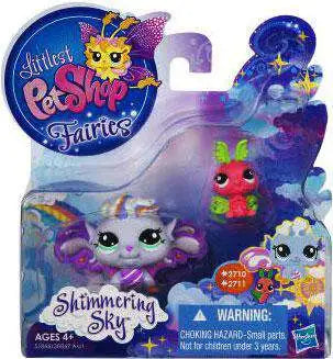 Littlest Pet Shop Fairies Shimmering Sky Morning Haze Fairy & Luna Moth Figure 2-Pack