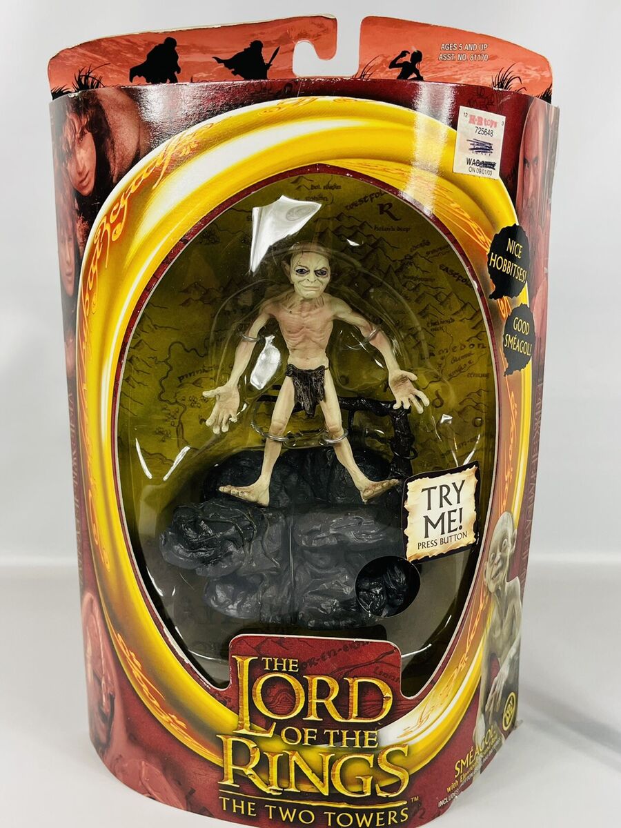 LORD OF THE RINGS TWO TOWERS SMEAGOL ACTION FIGURE ELECTRONIC BASE Toy Biz 2003