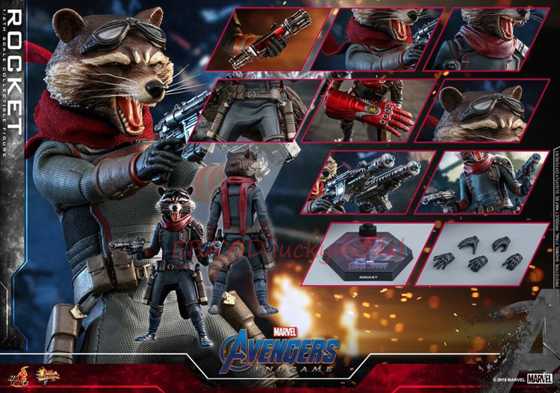 HotToys HT 1/6 MMS548 Avengers 4 Rocket Raccoon Action Figure In Stock