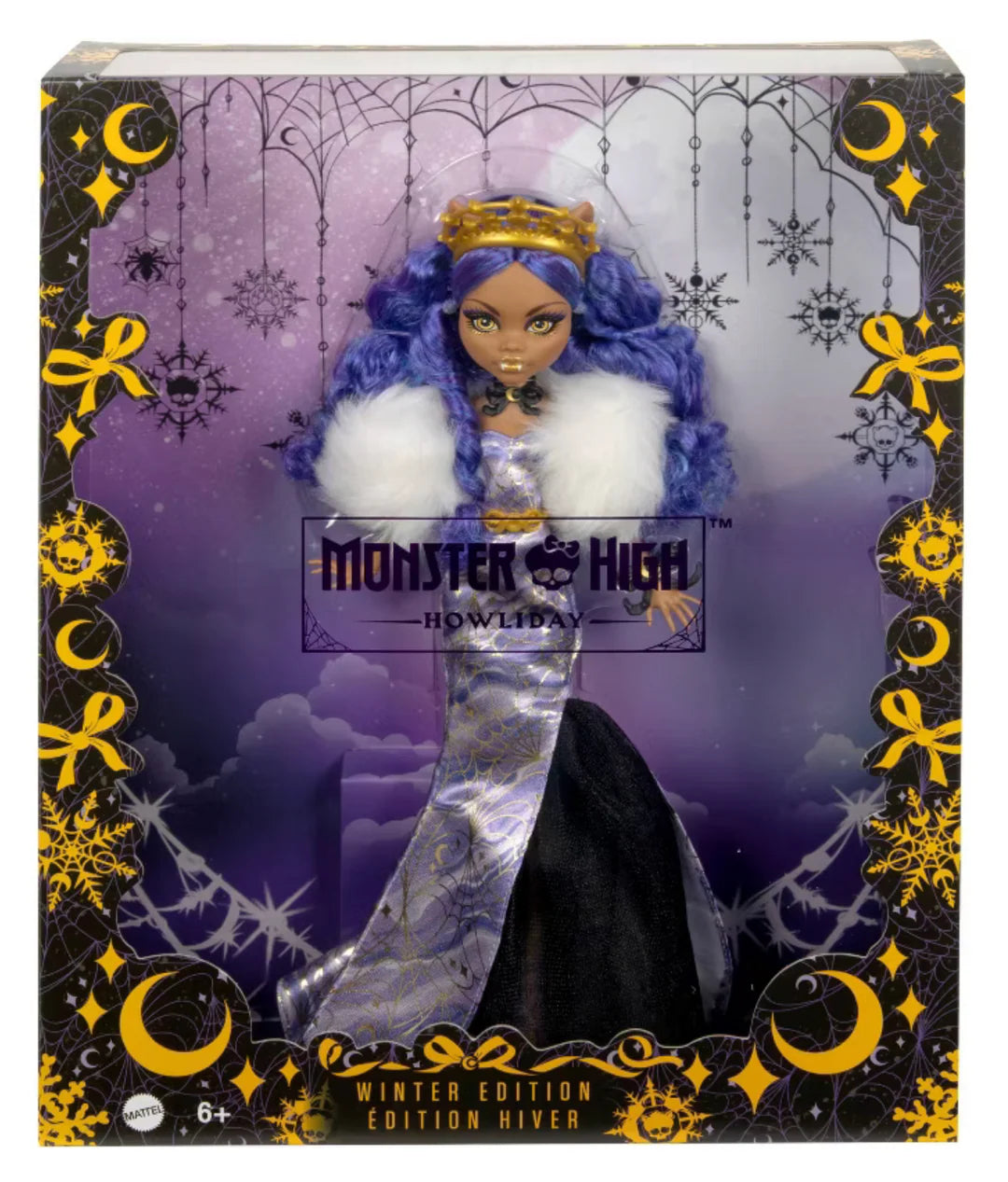 Monster High Clawdeen Wolf Howliday Edition Fashion Doll Purple Gown
