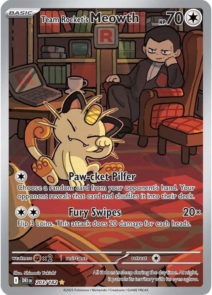 Team Rocket's Meowth - 203/182 - SV10: Destined Rivals