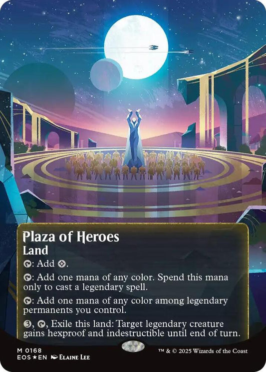 Plaza of Heroes (0168) (Borderless) (Galaxy Foil) - Edge of Eternities: Stellar Sights