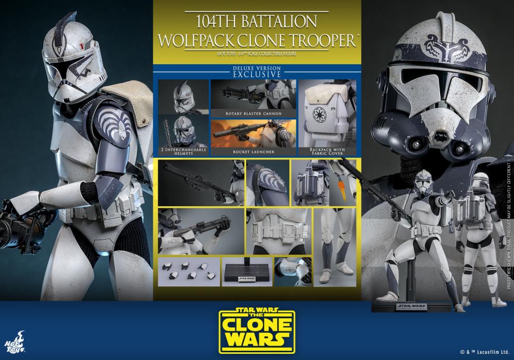 Star Wars: The Clone Wars TMS143 104th Battalion Wolfpack Clone Trooper Deluxe 1/6th Scale Collectible Figure