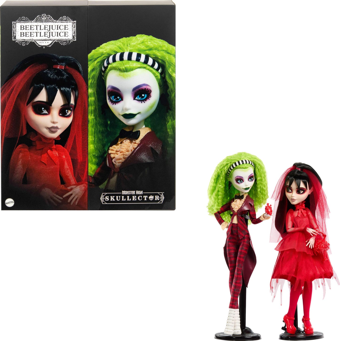 Monster High Skullector Beetlejuice Beetlejuice Doll 2-Pack, Collectible Betelgeuse and Lydia Deetz Set