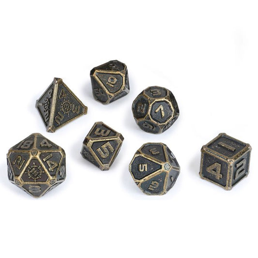 7-Set Enhance: Metal Dice Set with Case and Dice Bag