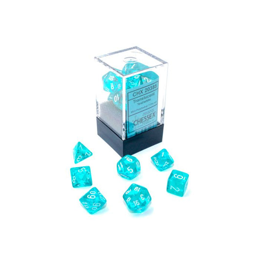 7-set Cube Mini Translucent Teal with White