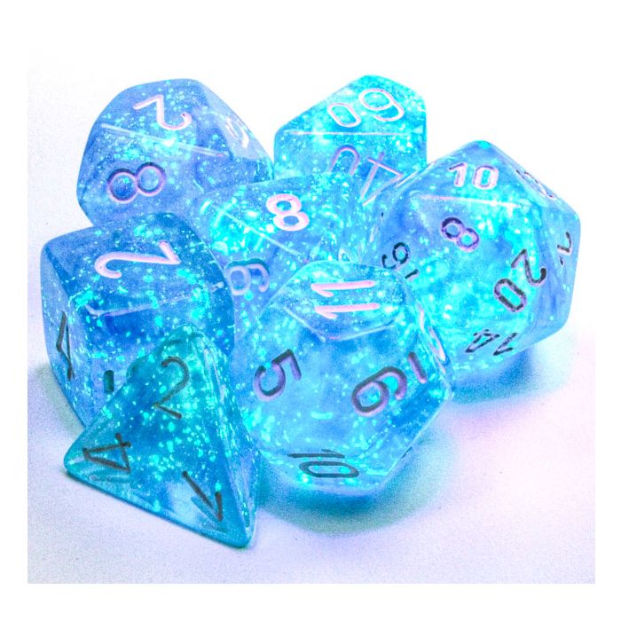 7-Set Cube Borealis Luminary Sky Blue with White