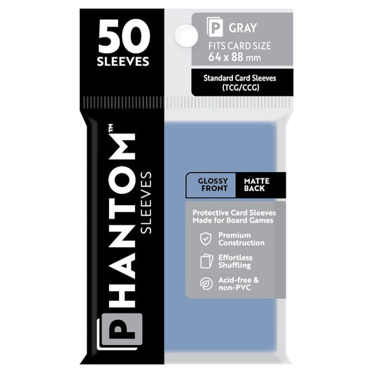 Deck Protector: Phantom Sleeves: Gloss/Matte Gray Size (64mmX88mm) (50)