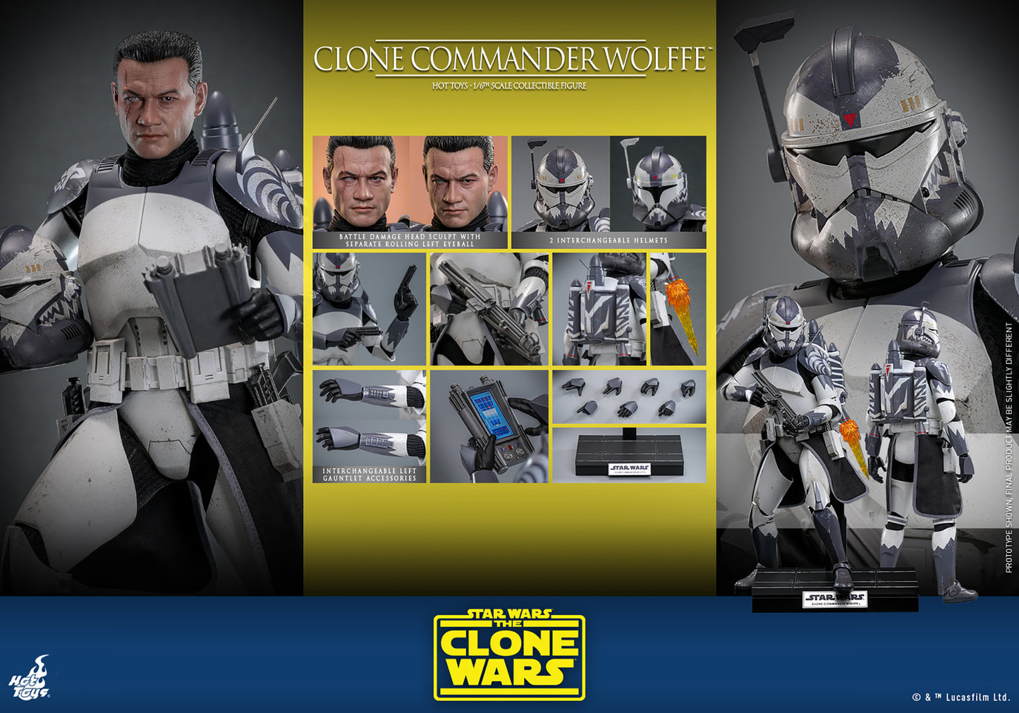 Clone Commander Wolffe™ Sixth Scale Figure - Star Wars: The Clone Wars™ - Television Masterpiece Series (Hot Toys)