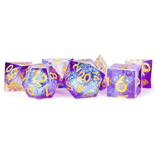7-Set Sharp Edge Resin: Royal Geode: Handcrafted