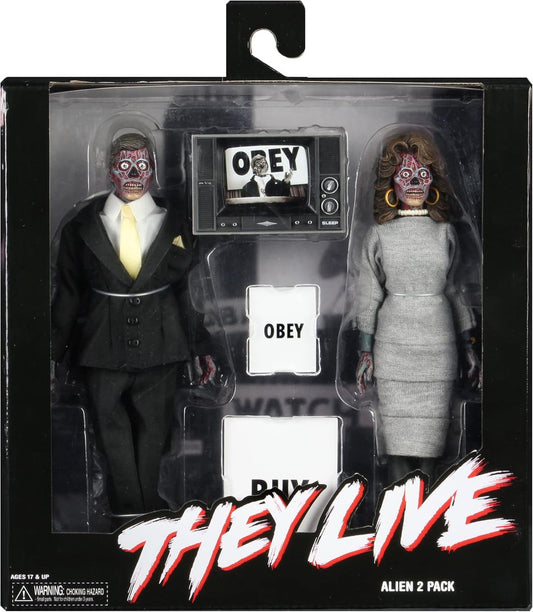 They Live: Aliens 8 Inch Retro Action Figure 2 Pack - Merch2rock Alternative Clothing