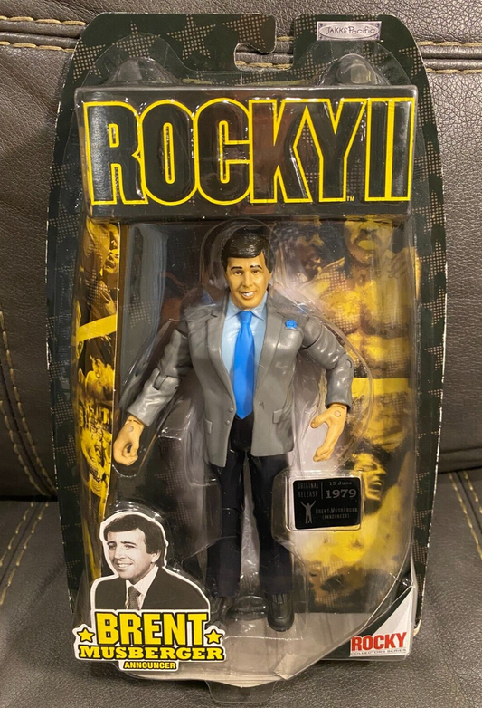Jakks *ROCKY II (1979) ANNOUNCER BRENT MUSBERGER FIGURE* Rocky Collectors Series