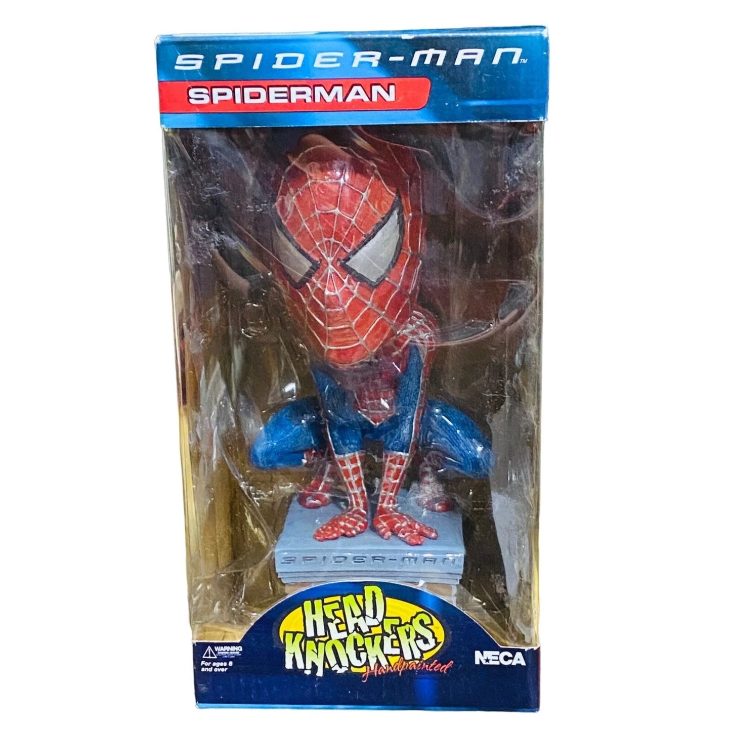 NECA Vintage 2002 Spider-Man Movie Spiderman Head Knockers Bobblehead 7in Figure