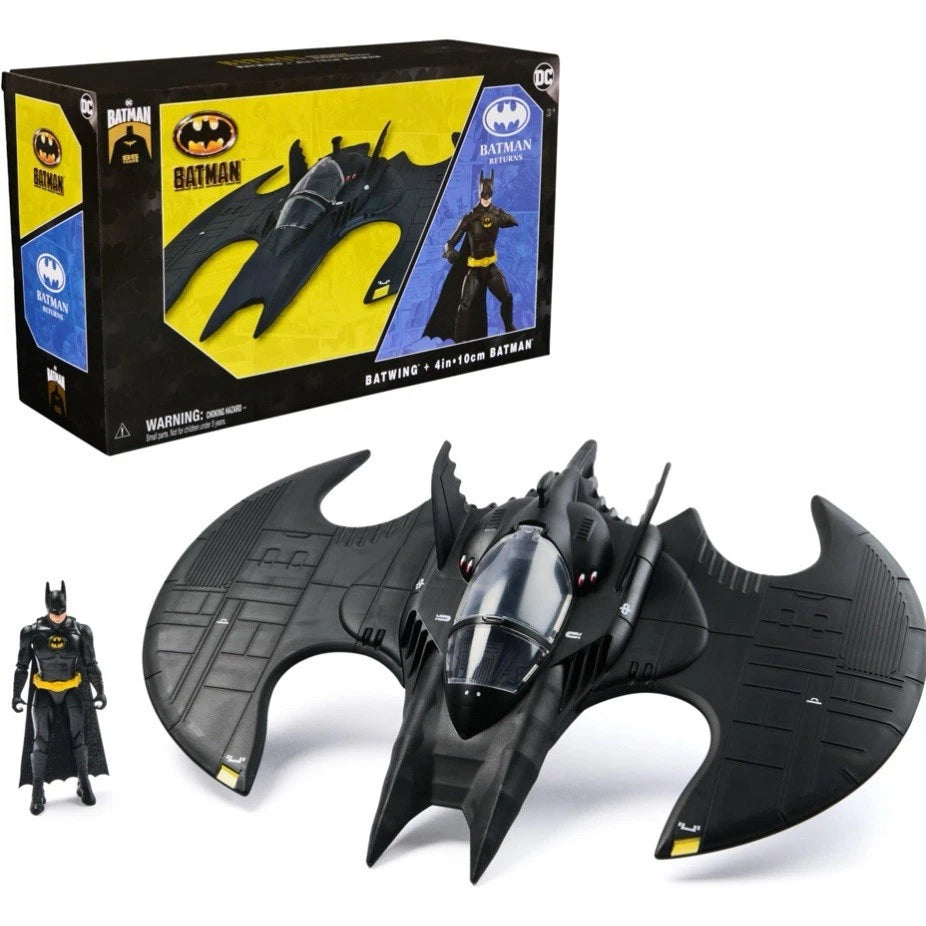 Spin Master DC Batman Returns 4" Figure & Batwing 85 Years Multiverse Keaton