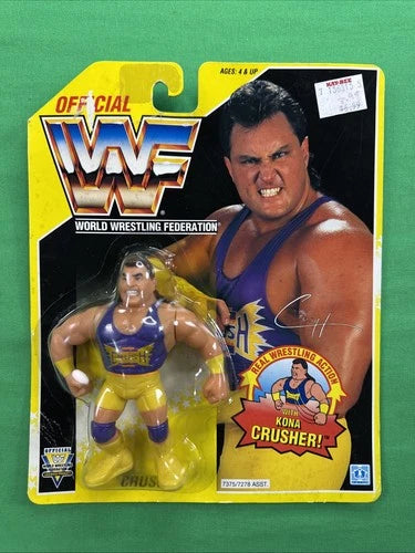 Vintage 1991 Kona Crush Yellow Series 7 Wrestling Action Figure WWF Hasbro Toy