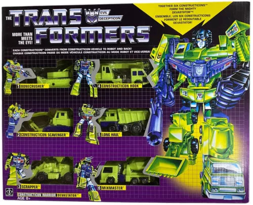 Transformers G1 Constructions Warrior Devastator Figure Set