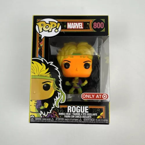 Funko Pop! Rogue #800 Marvel X-Men Bobblehead Black Light Target Exclusive Vinyl