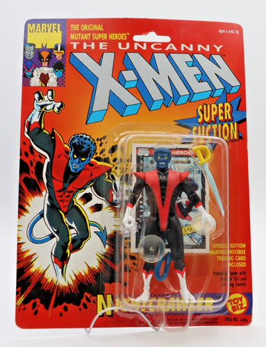 Uncanny X-Men Nightcrawler Super Suction Action Figure Toy Biz 1991 W/ Card