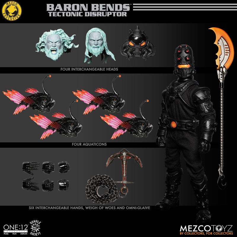 Mezco ONE:12 COLLECTIVE Rumble Society - Baron Bends and the Aquaticons: Tectonic Disruptor Edition